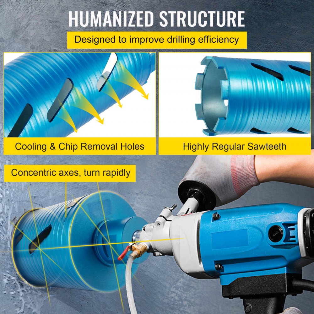 KZ4-9.5 - 4" Diamond Core Drill Bit for Concrete & Brick