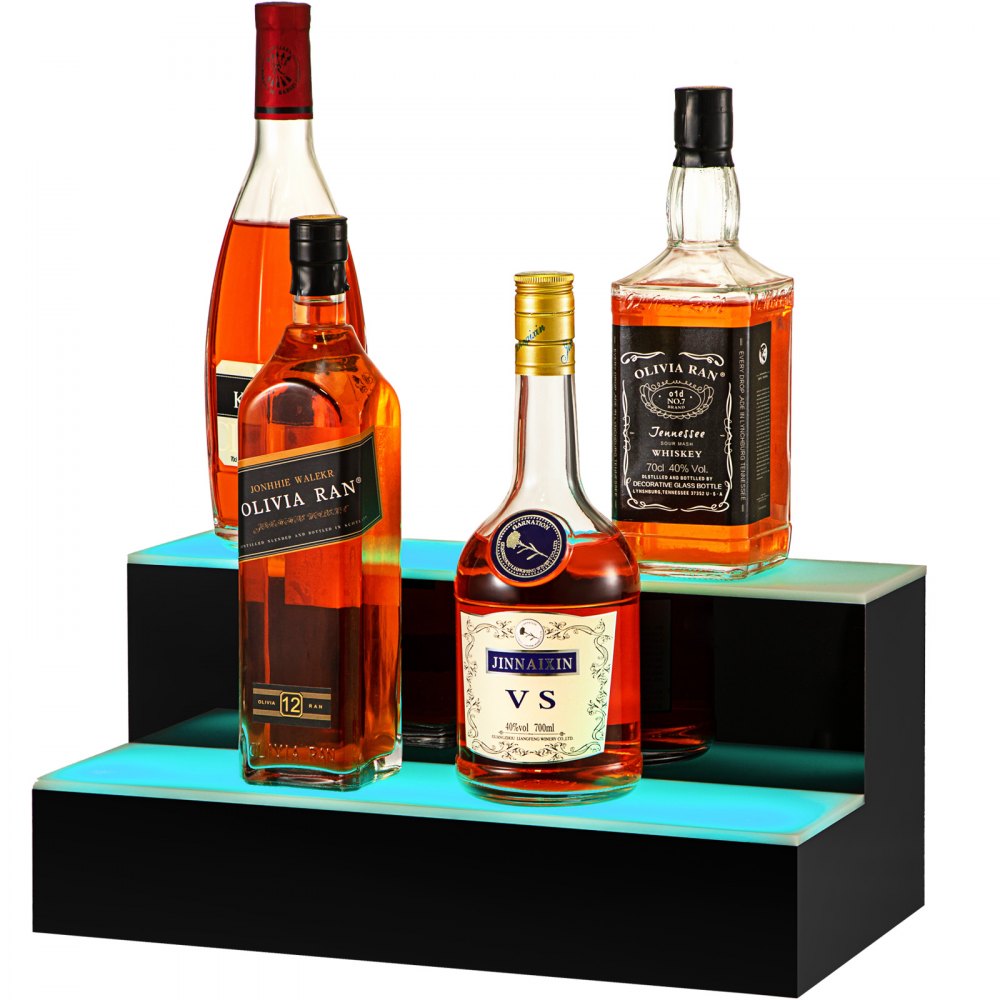 010905906537 - Acrylic LED Bottle Display Shelf with Remote Control, Holds 6 Bottles