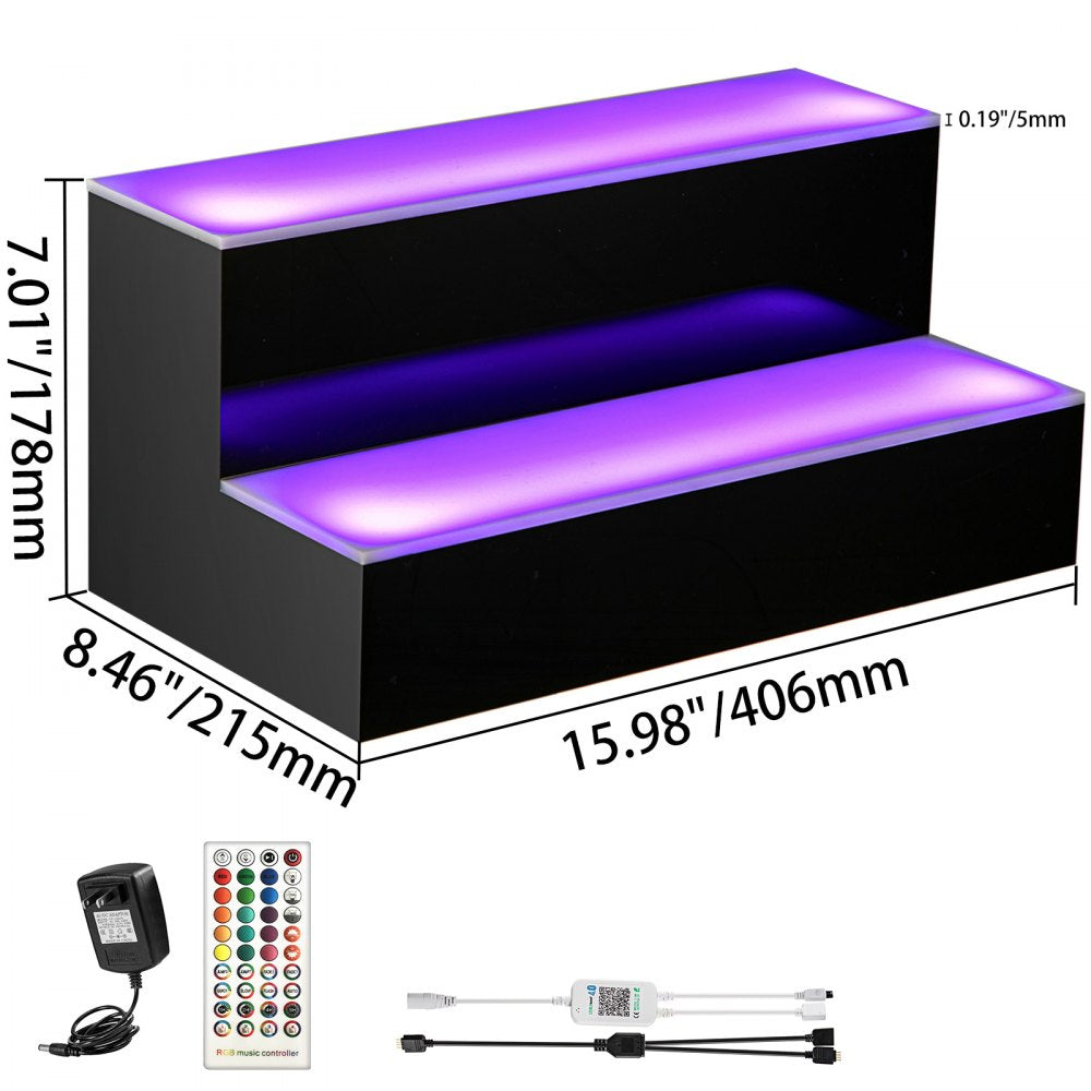 010905906537 - Acrylic LED Bottle Display Shelf with Remote Control, Holds 6 Bottles
