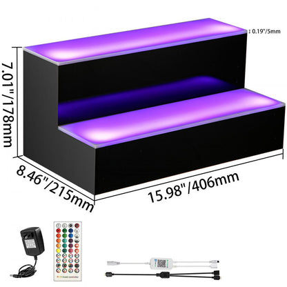010905906537 - Acrylic LED Bottle Display Shelf with Remote Control, Holds 6 Bottles