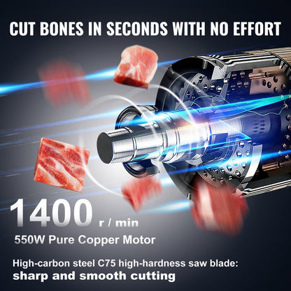 JG-250 - 550W Stainless Steel Bone & Meat Saw with Safety Features