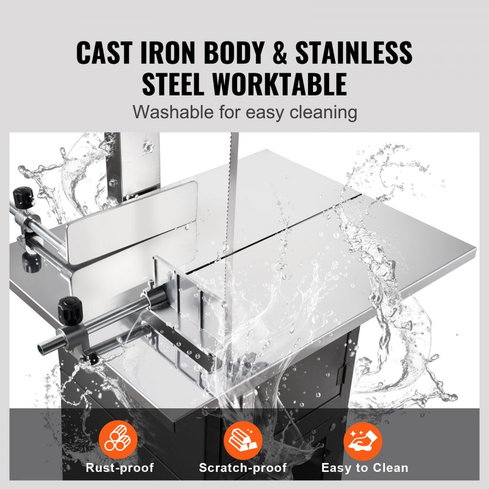 JG-250 - 550W Stainless Steel Bone & Meat Saw with Safety Features