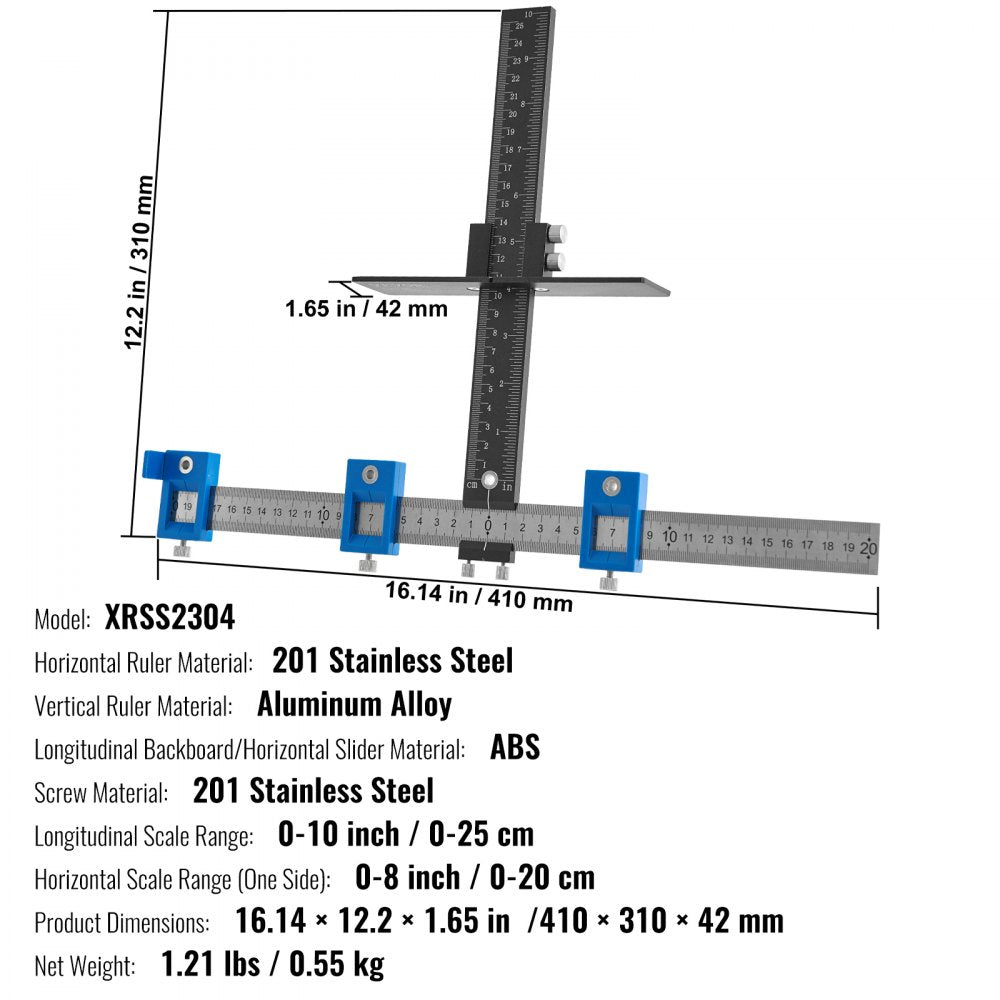 XRSS2304 - Durable Aluminum Cabinet Hardware Jig for Easy Installations