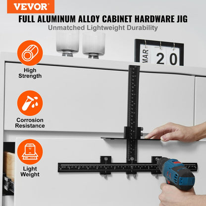 XRSS2305 - Lightweight Aluminum Cabinet Hardware Jig for Precise Installations