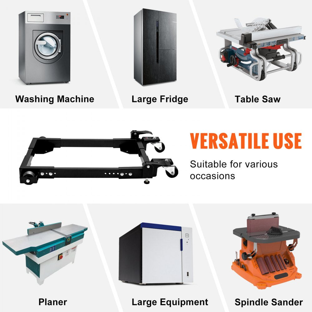 GZB88094 - Adjustable Heavy-Duty Mobile Base with Locking Wheels and Steel Frame