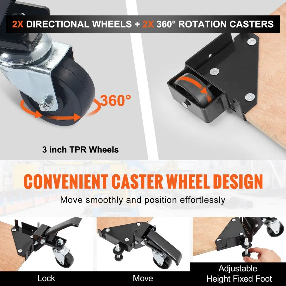 GZB88096 - Adjustable Mobile Base on Wheels, Heavy-Duty 400 lbs Capacity