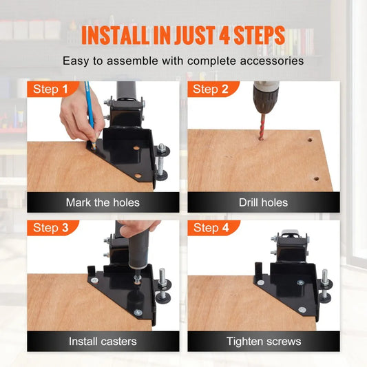 GZB88096 - Adjustable Mobile Base on Wheels, Heavy-Duty 400 lbs Capacity