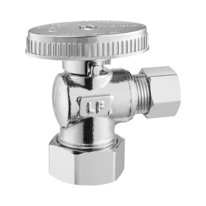 JF-07 - 10-Pack Lead-Free Brass Angle Stop Valves, 1/4 Turn, 5/8" OD