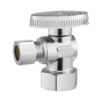 JF-07 - 10-Pack Lead-Free Brass Angle Stop Valves, 1/4 Turn, 5/8" OD