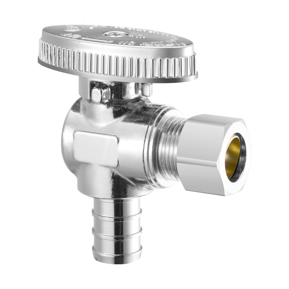 JF-18 - 10-Pack Brass Angle Stop Valves for 1/2" PEX Plumbing