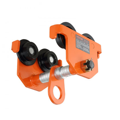 2T-K - 4400 lbs Adjustable Push Beam Trolley with Dual Wheels