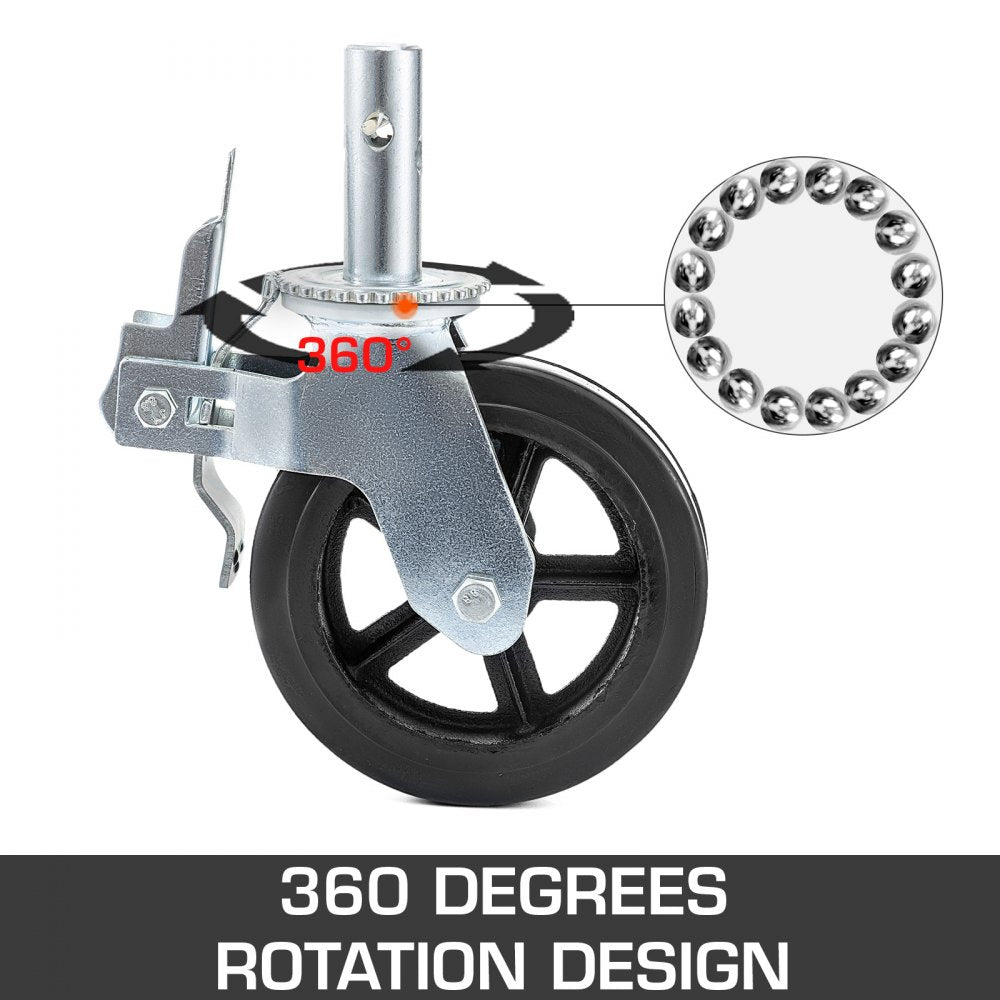 010153072932 - Heavy Duty 8" Caster Wheels, 1100lbs Capacity, 360° Rotation