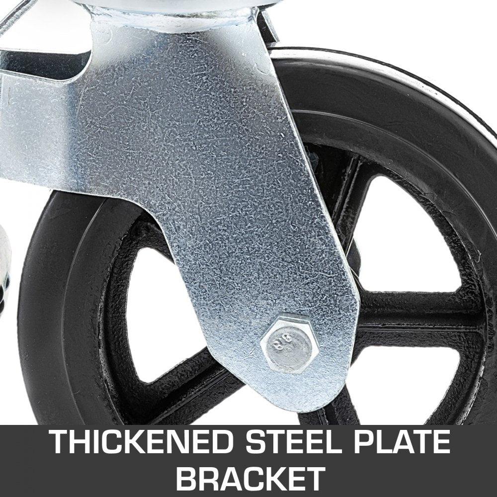 010153072932 - Heavy Duty 8" Caster Wheels, 1100lbs Capacity, 360° Rotation