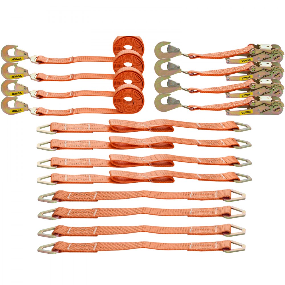 QZ-10103 - 2" x 15.6' Heavy Duty Ratchet Straps with 5000lb Strength