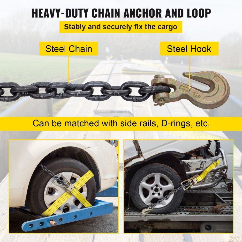 QZ-10201 - 2" x 9.8' Premium Ratchet Tie Down Strap, 5000lbs Limit
