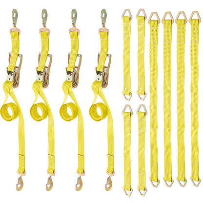 QZ-10101 - 2" x 15.6' Heavy-Duty Ratchet Straps for Secure Cargo