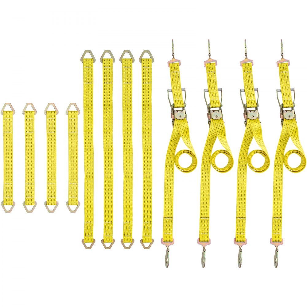 QZ-10101 - 2" x 15.6' Heavy-Duty Ratchet Straps for Secure Cargo