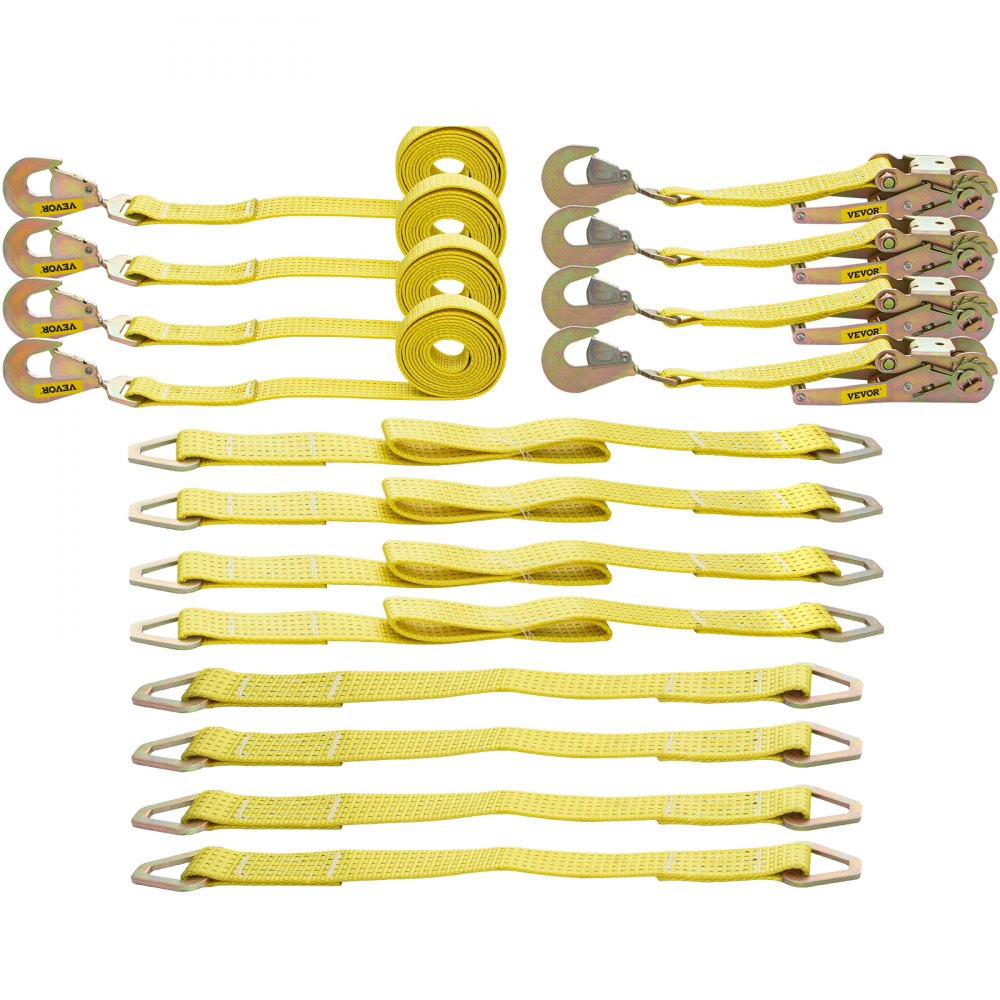 QZ-10101 - 2" x 15.6' Heavy-Duty Ratchet Straps for Secure Cargo