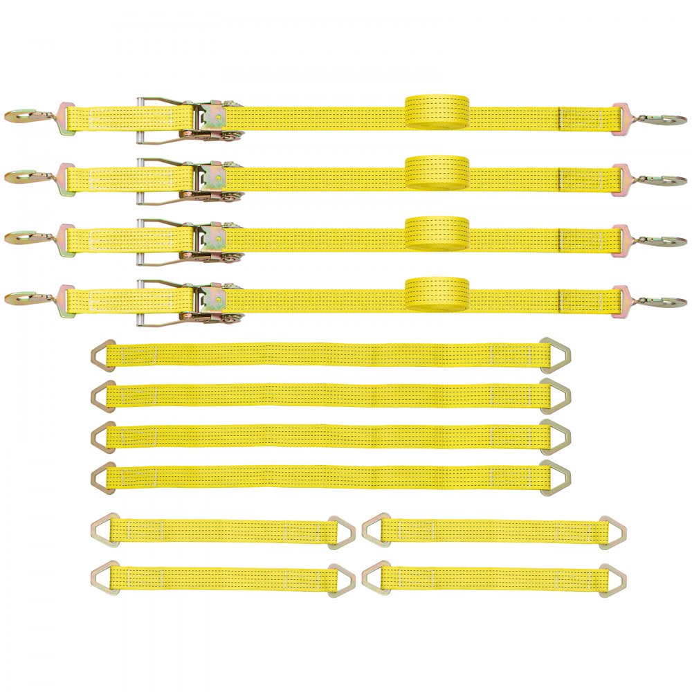 QZ-10101 - 2" x 15.6' Heavy-Duty Ratchet Straps for Secure Cargo