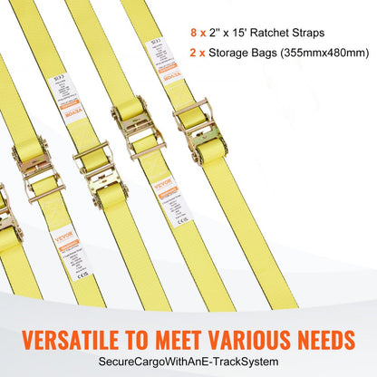 XMES50-8 - 2" x 15' VEVOR Tie Down Straps with 4400 lb Strength