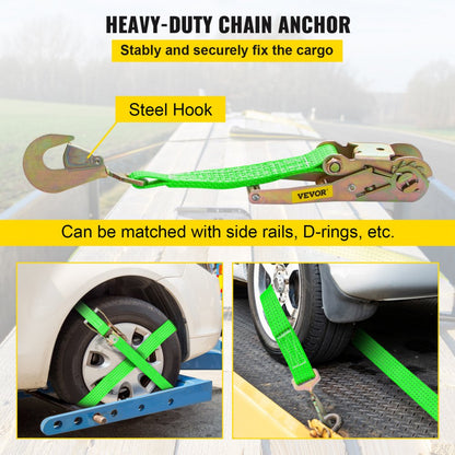 QZ-10102 - Heavy Duty 2" x 15.6' Ratchet Straps for Secure Cargo Transport