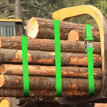 QZ-10102 - Heavy Duty 2" x 15.6' Ratchet Straps for Secure Cargo Transport