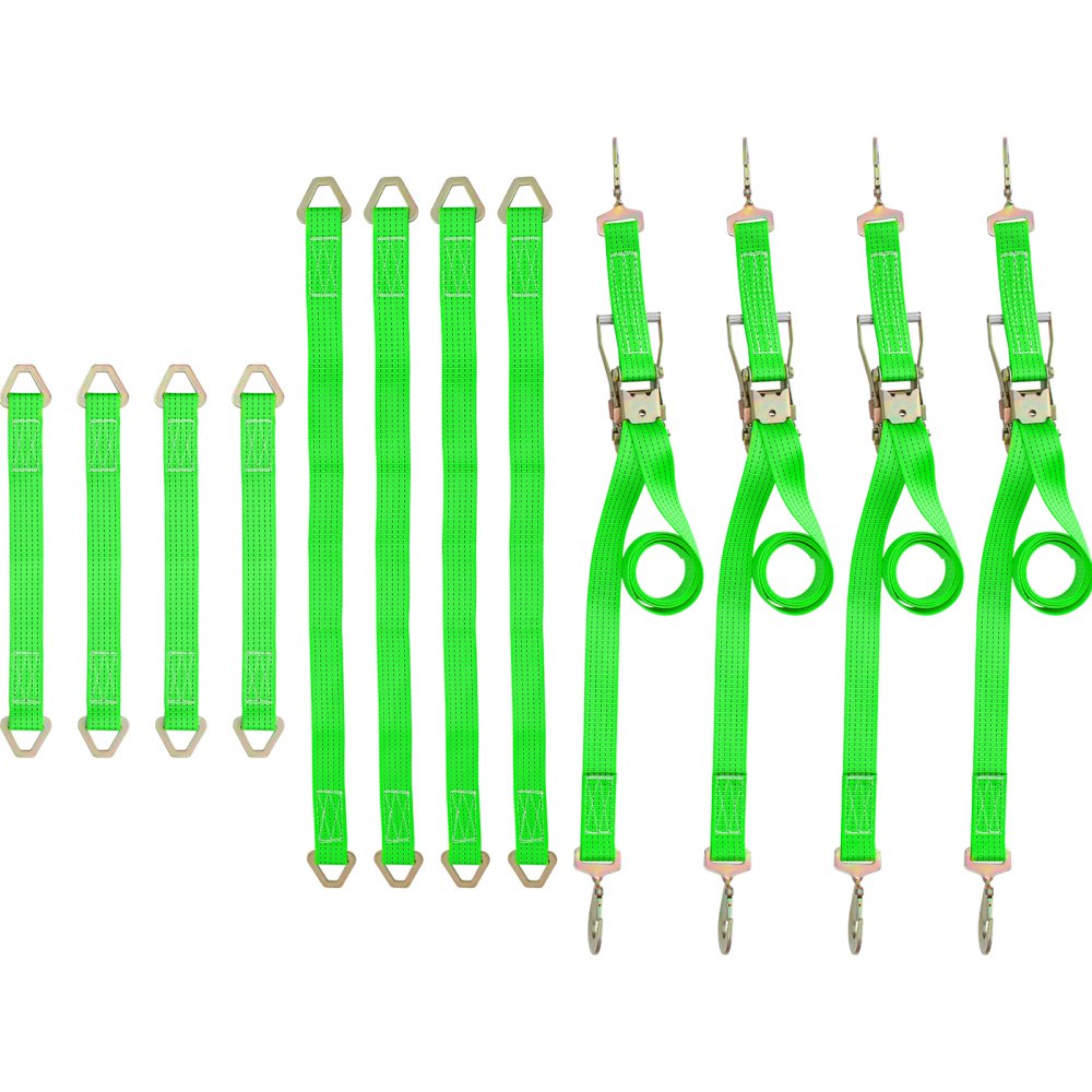 QZ-10102 - Heavy Duty 2" x 15.6' Ratchet Straps for Secure Cargo Transport