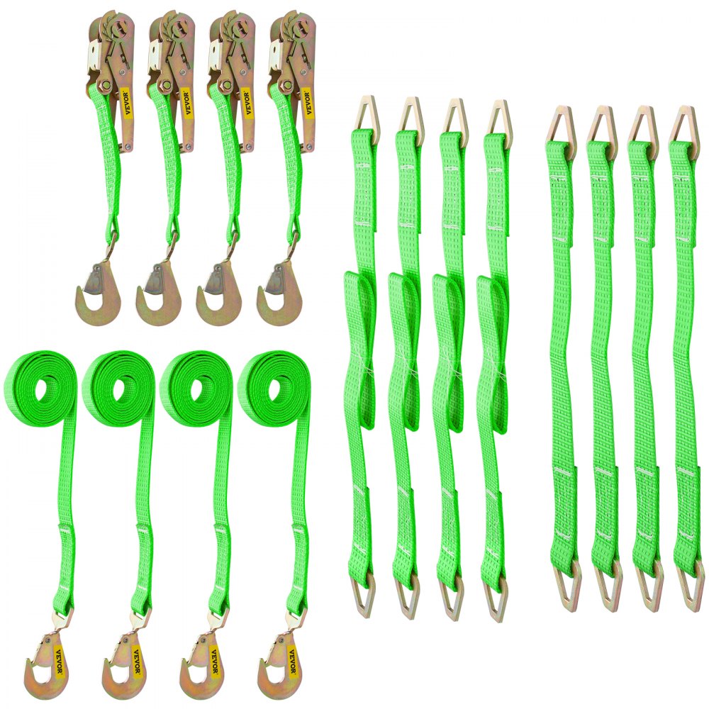 QZ-10102 - Heavy Duty 2" x 15.6' Ratchet Straps for Secure Cargo Transport