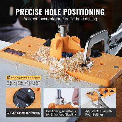 SXRJL-2301 - VEVOR Precision Hinge Jig with C-Type Clamp, 1.39'' Drill Bit