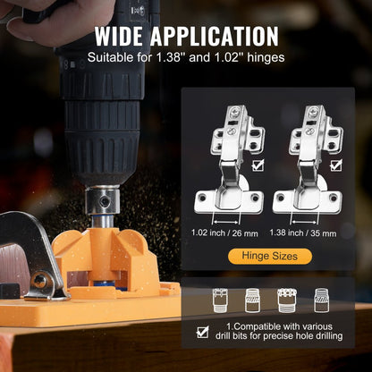 SXRJL-2301 - VEVOR Precision Hinge Jig with C-Type Clamp, 1.39'' Drill Bit