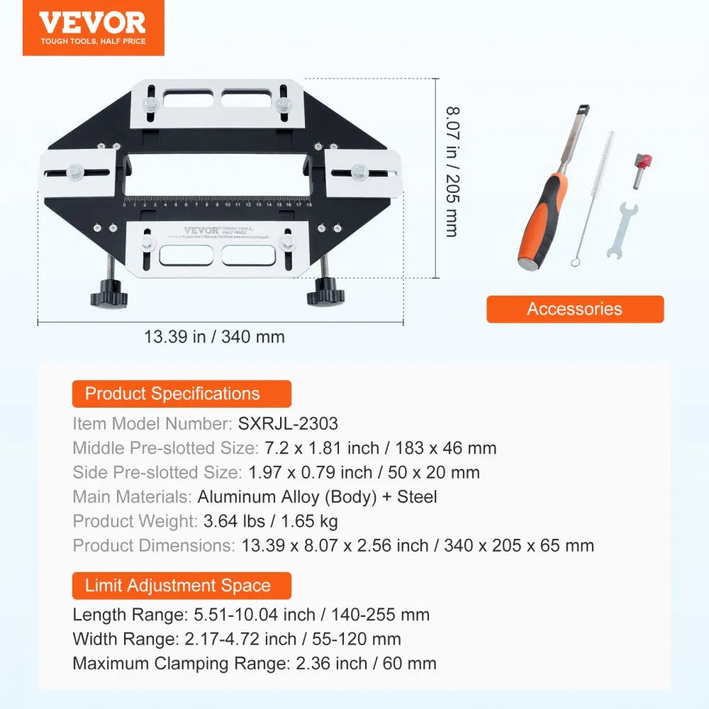 SXRJL-2303 - Durable Aluminum Door Hinge Jig for Precise Woodworking