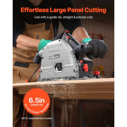 80165 - 6.5" Track Saw with 4500 RPM Motor for Precision Cutting