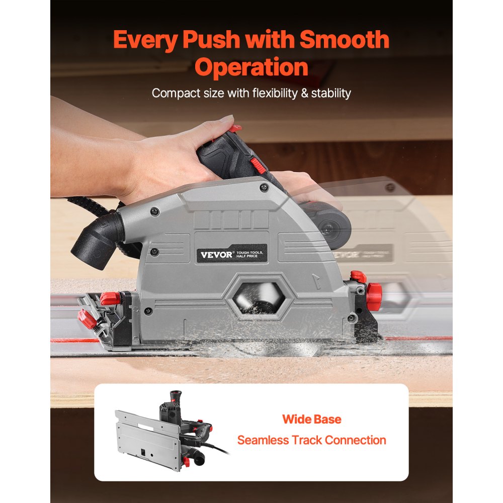 80165 - 6.5" Track Saw with 4500 RPM Motor for Precision Cutting