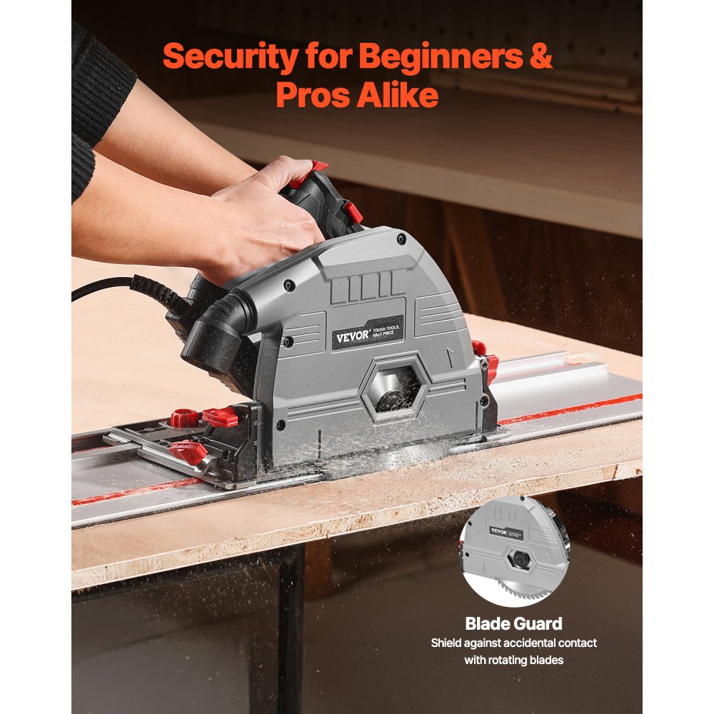 80165 - 6.5" Track Saw with 4500 RPM Motor for Precision Cutting
