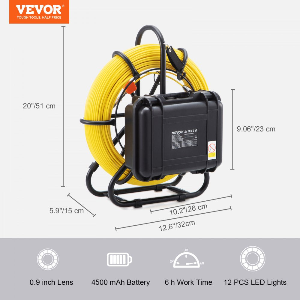010920552602 - 9-inch 720p Sewer Camera for Detailed Pipe Inspections