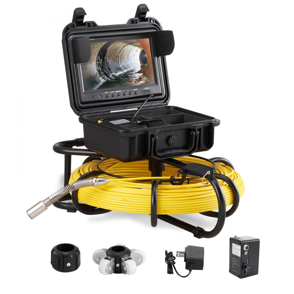 010963382886 - 9-Inch Waterproof Sewer Camera with 300ft Cable & LED Lights