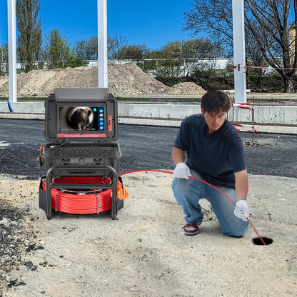 WP9612FT - 165FT Self-Leveling Sewer Camera with 10.1" Touchscreen & 12 LED Lights