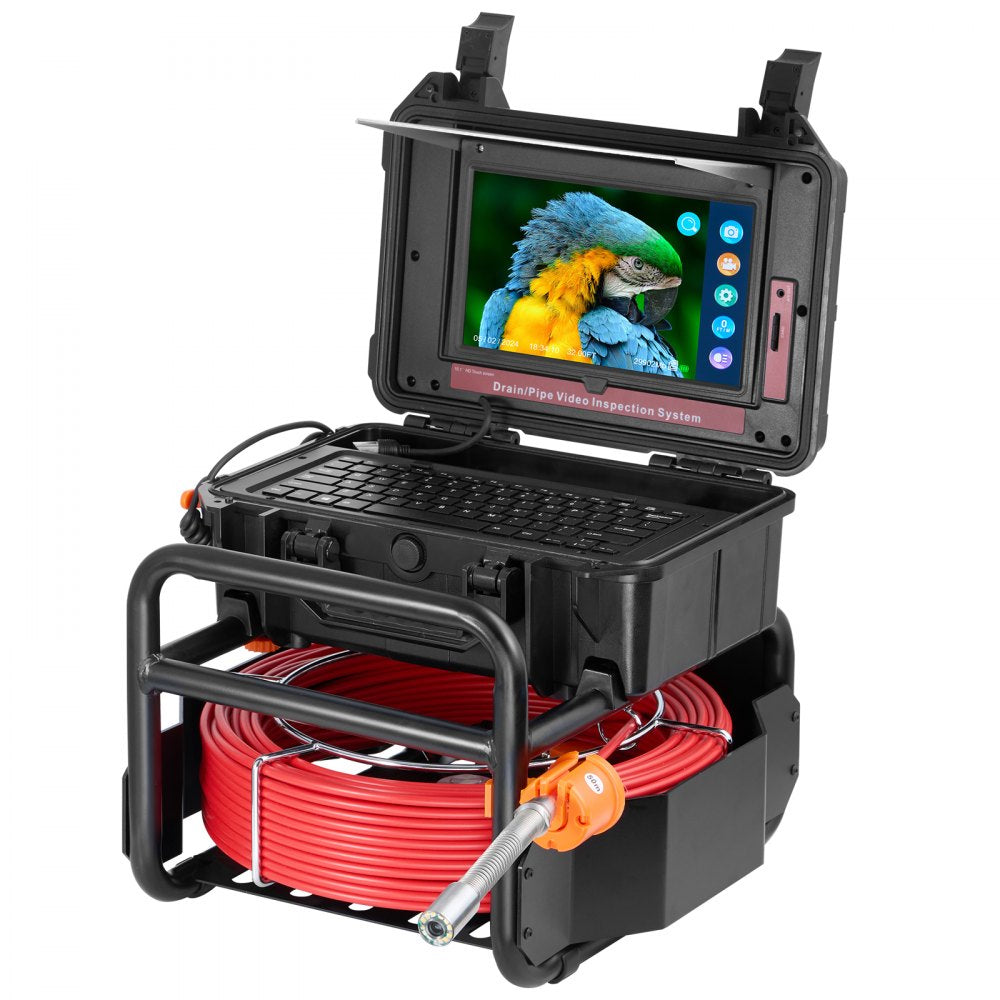 WP9612FT - 165FT Self-Leveling Sewer Camera with 10.1" Touchscreen & 12 LED Lights
