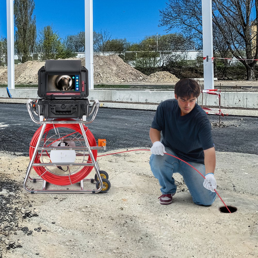 WP9613FT - 328FT Self-Leveling Sewer Camera with 10.1" Touchscreen & 512Hz Transmitter