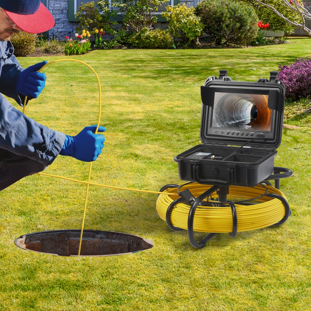 010469962801 - 9" VEVOR Sewer Camera with 720p Screen & DVR Function