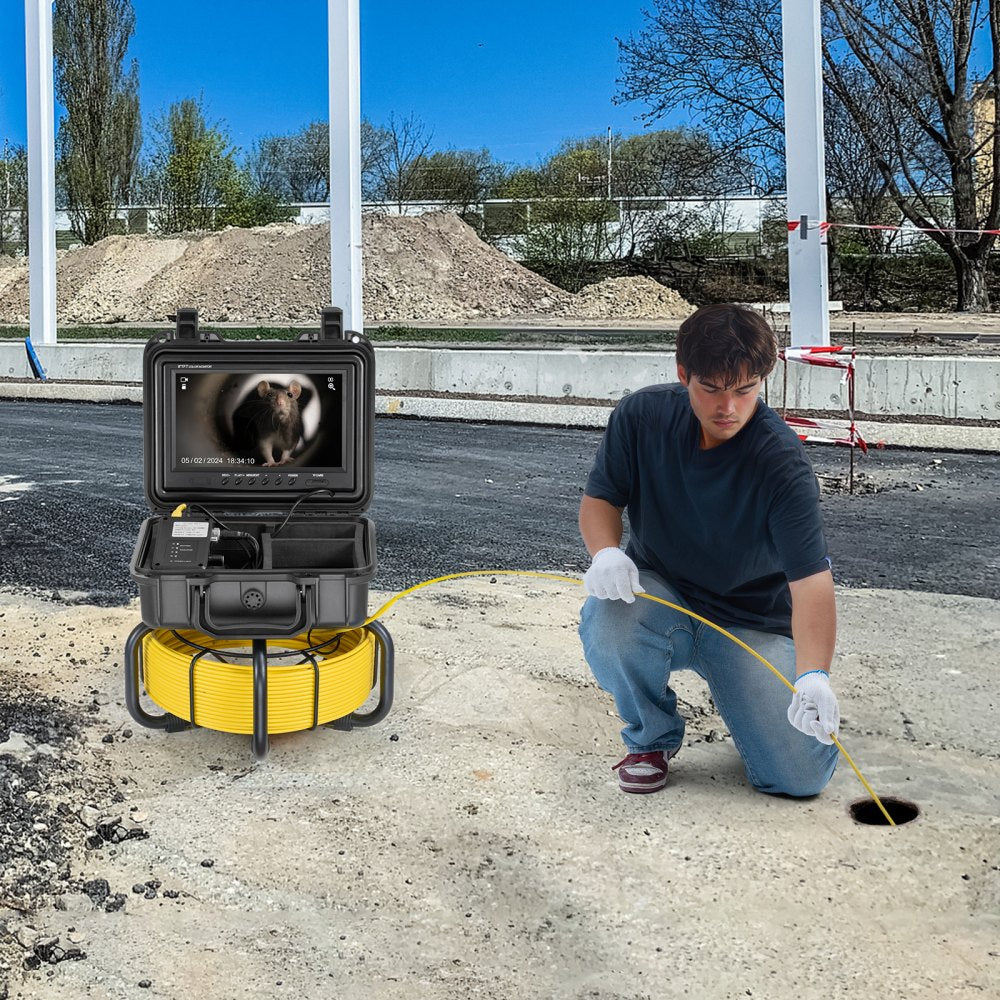 WP9608F - 98FT Self-Leveling Sewer Camera with 9" HD Screen & 36X Zoom