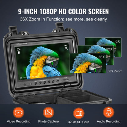 WP9608F - 165FT VEVOR Self-Leveling Sewer Camera with 9" HD Screen