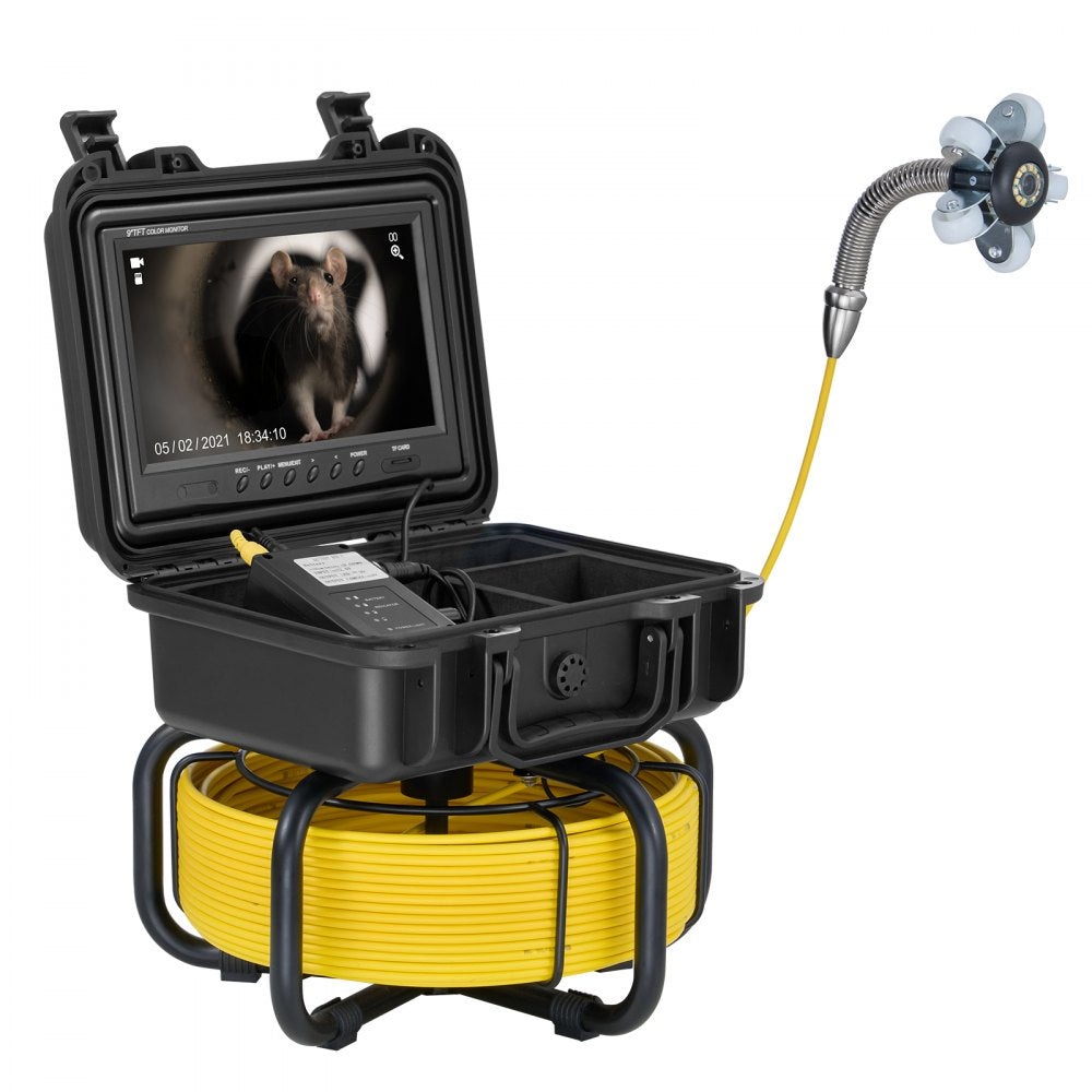 WP9608F - 165FT VEVOR Self-Leveling Sewer Camera with 9" HD Screen