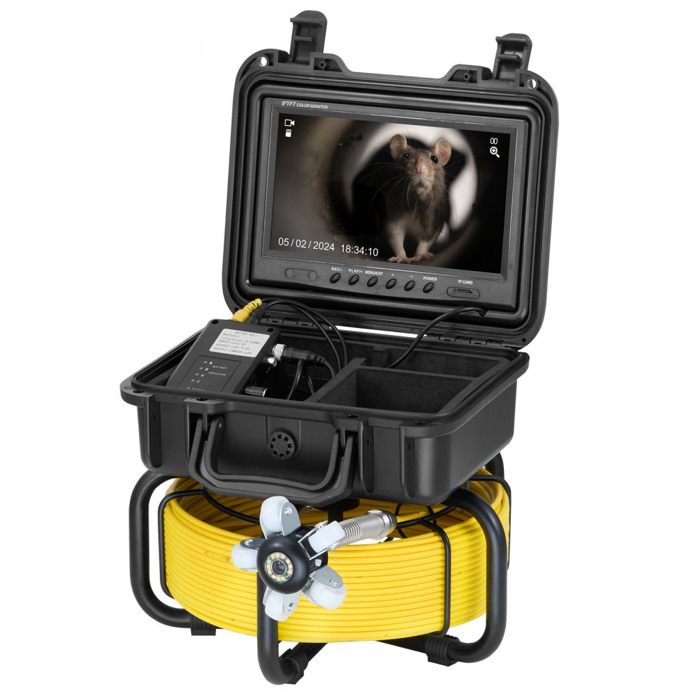 WP9608F - 165FT VEVOR Self-Leveling Sewer Camera with 9" HD Screen