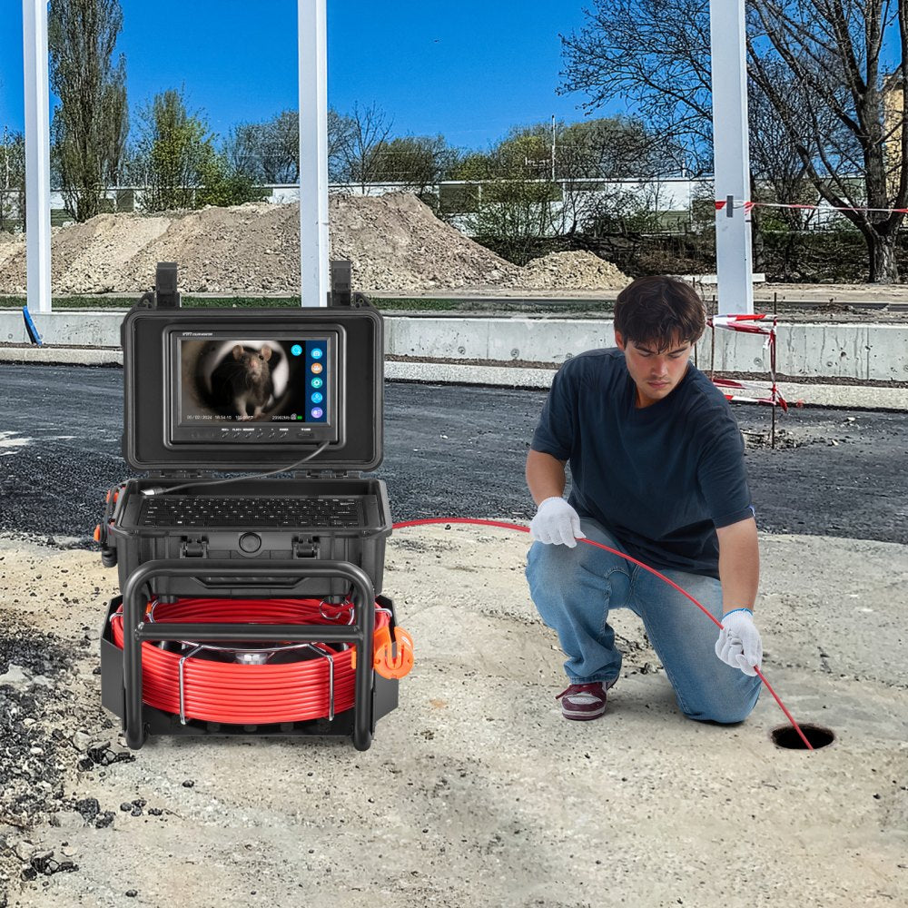 WP9612FT - 165FT Self-Leveling Sewer Camera with 9" HD Screen and 512Hz Transmitter