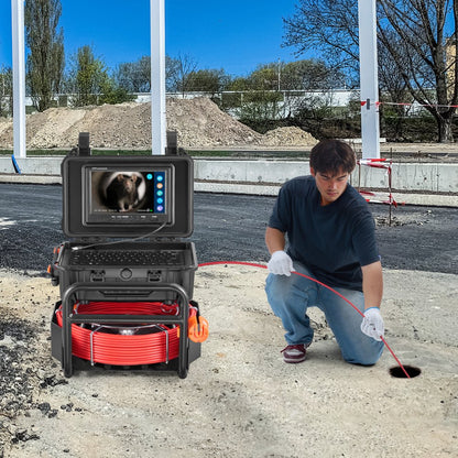 WP9612FT - 165FT Self-Leveling Sewer Camera with 9" HD Screen and 512Hz Transmitter