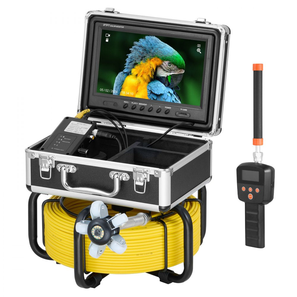 WP9608FTR - 98FT Sewer Camera with 9" HD Screen & Locator