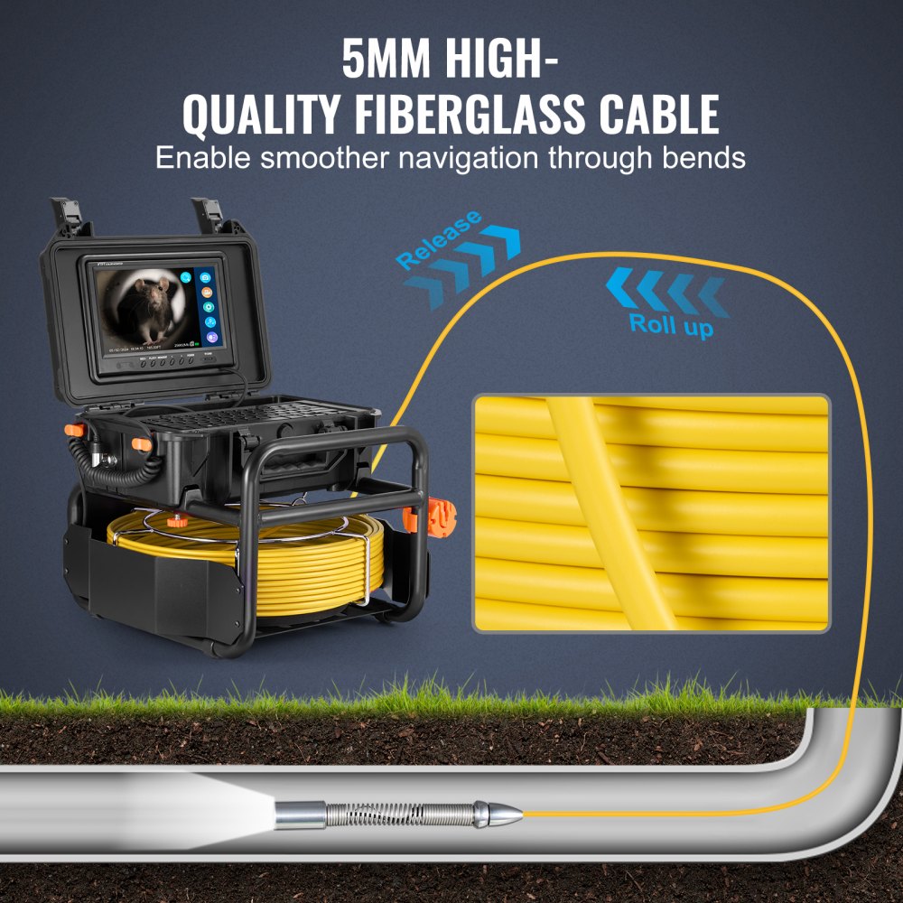 WP9612FT - 230FT Self-Leveling Sewer Camera with 9" HD Screen