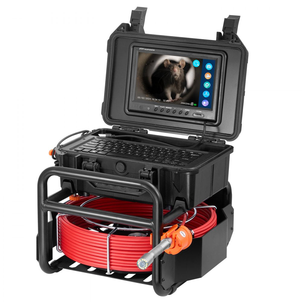 WP9612FT - 98FT Self-Leveling Sewer Camera with 9" HD Screen & 512Hz Transmitter