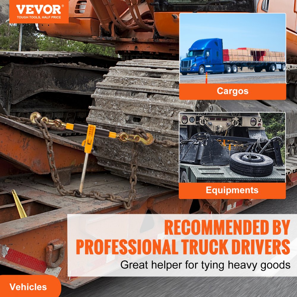 3/8-1/2 Load Binders - VEVOR Ratchet Chain Binder with 12000 lbs Capacity